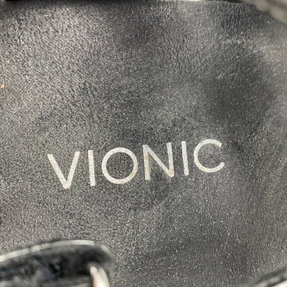 Vionic Womens 342 Paros Strappy Sandals Black Crocodile Skin Flat Hook & Loop 11 - Picture 9 of 10
